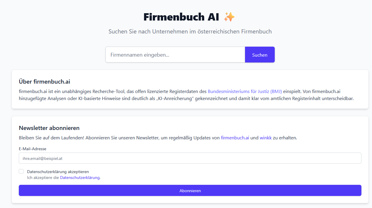 Vorschau OpenFirmenbuch