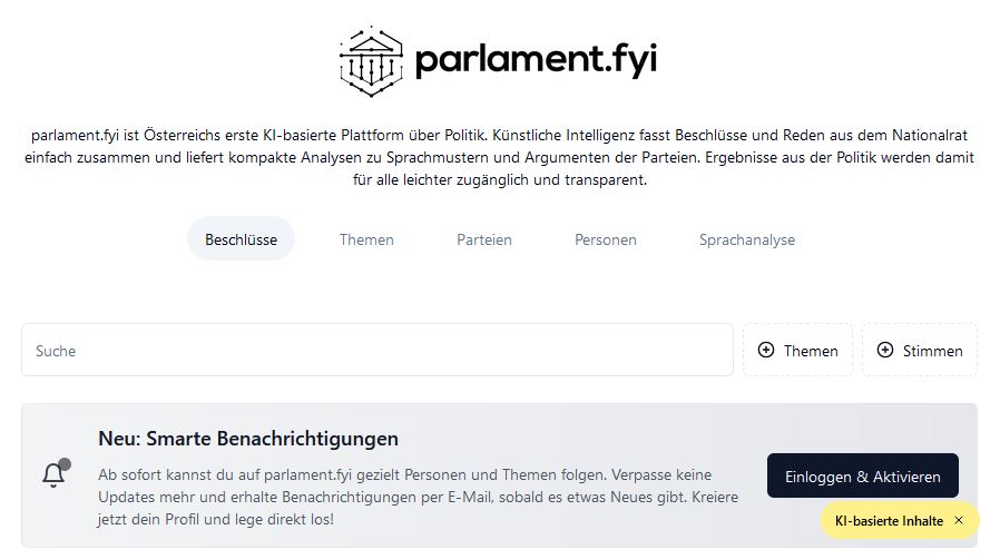 Vorschau parlament.fyi