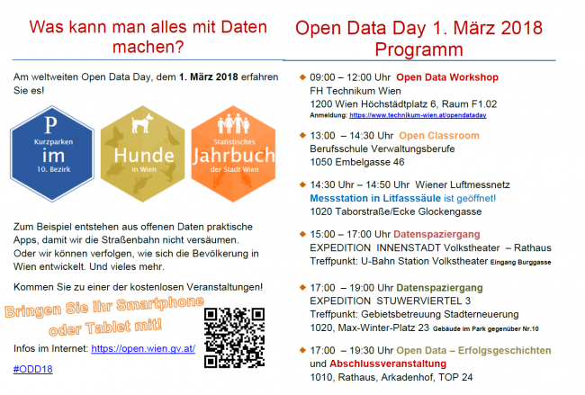 Programm zum Open Data Day 1. März 2018